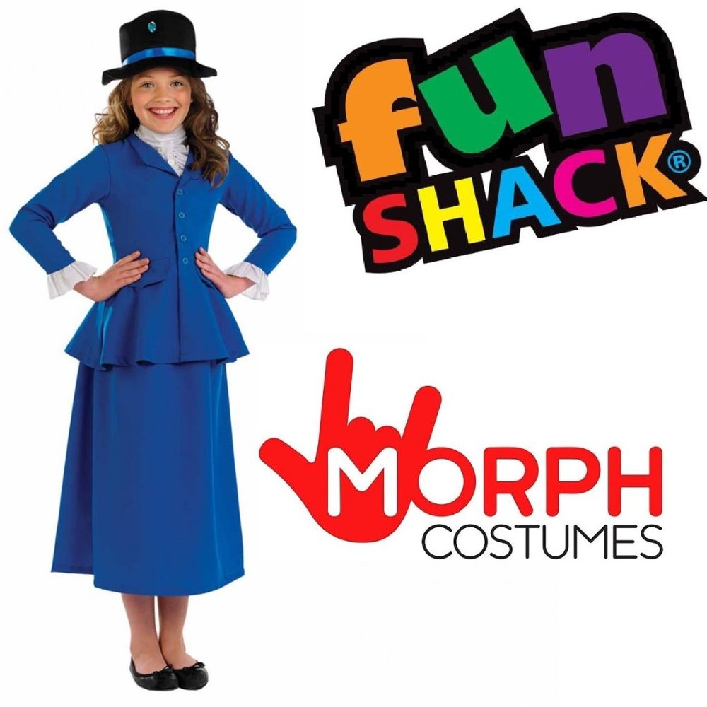 [NEW] GIRL'S COSTUME OUTFIT FUN SHACK x MORPH COSTUMES VICTORIAN ENGLISH NANNY